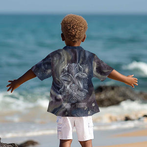 Egyptian Heh and Hauhet Kid Hawaiian Shirt Serpent Duo Design Cosmic Infinity and Eternal Balance Motif