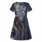 Egyptian Heh and Hauhet Kid Short Sleeve Dress Serpent Duo Design Cosmic Infinity and Eternal Balance Motif