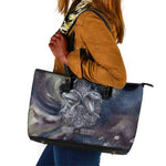 Egyptian Heh and Hauhet Leather Tote Bag Serpent Duo Design Cosmic Infinity and Eternal Balance Motif
