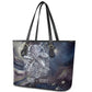 Egyptian Heh and Hauhet Leather Tote Bag Serpent Duo Design Cosmic Infinity and Eternal Balance Motif