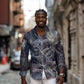 Egyptian Heh and Hauhet Long Sleeve Button Shirt Serpent Duo Design Cosmic Infinity and Eternal Balance Motif