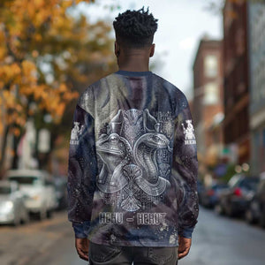 Egyptian Heh and Hauhet Long Sleeve Shirt Serpent Duo Design Cosmic Infinity and Eternal Balance Motif