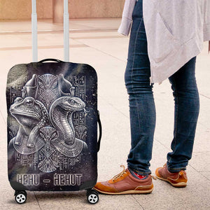 Egyptian Heh and Hauhet Luggage Cover Serpent Duo Design Cosmic Infinity and Eternal Balance Motif