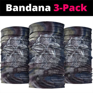 Egyptian Heh and Hauhet Neck Gaiter Serpent Duo Design Cosmic Infinity and Eternal Balance Motif