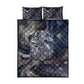 Egyptian Heh and Hauhet Quilt Bed Set Serpent Duo Design Cosmic Infinity and Eternal Balance Motif