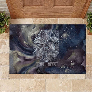 Egyptian Heh and Hauhet Rubber Doormat Serpent Duo Design Cosmic Infinity and Eternal Balance Motif