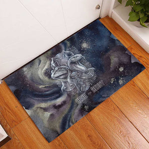 Egyptian Heh and Hauhet Rubber Doormat Serpent Duo Design Cosmic Infinity and Eternal Balance Motif