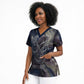 Egyptian Heh and Hauhet Scrub Top Serpent Duo Design Cosmic Infinity and Eternal Balance Motif