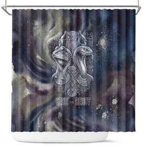Egyptian Heh and Hauhet Shower Curtain Serpent Duo Design Cosmic Infinity and Eternal Balance Motif