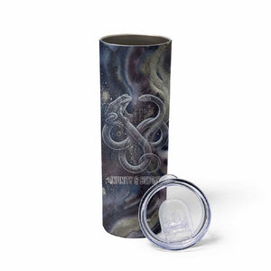 Egyptian Heh and Hauhet Skinny Tumbler Serpent Duo Design Cosmic Infinity and Eternal Balance Motif