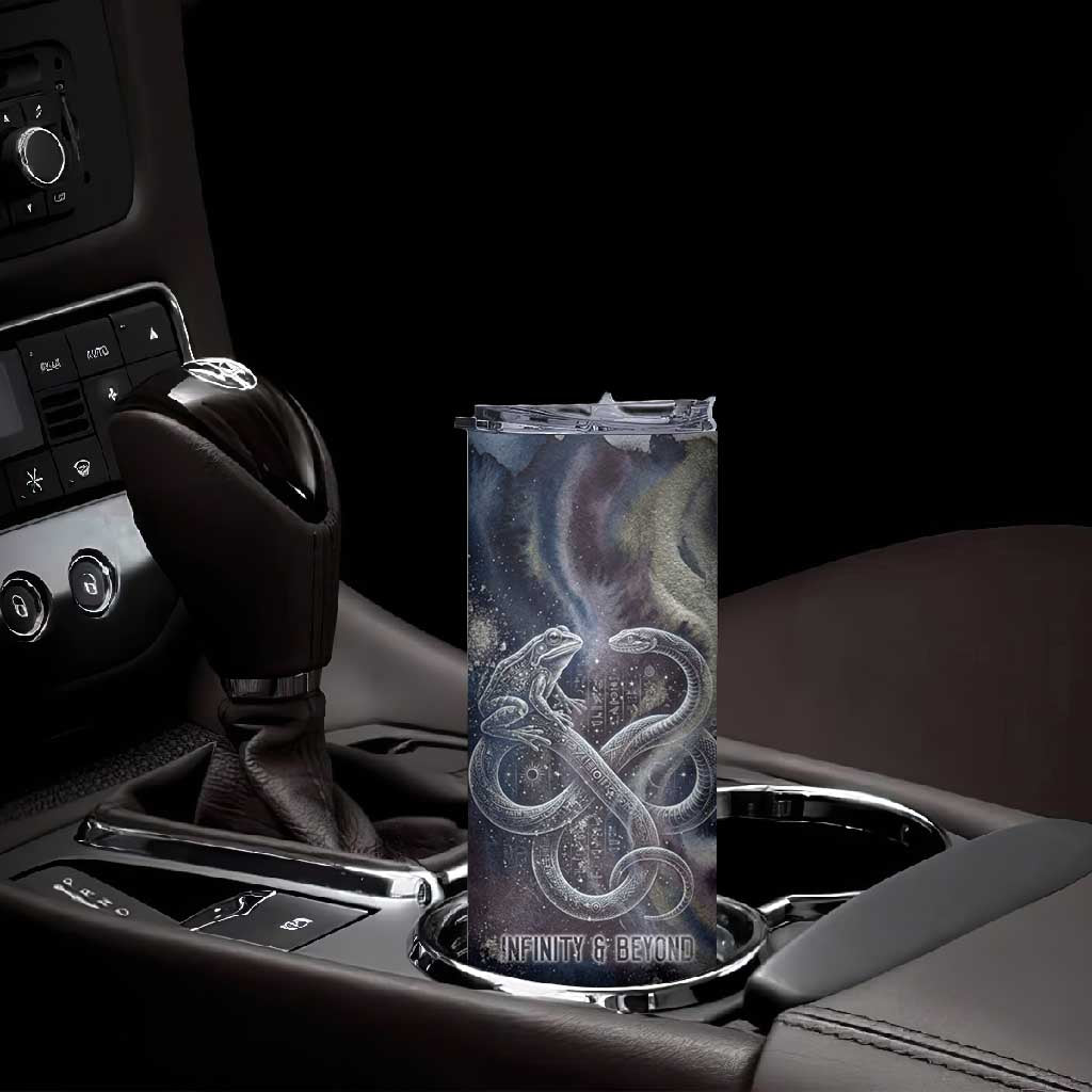 Egyptian Heh and Hauhet Skinny Tumbler Serpent Duo Design Cosmic Infinity and Eternal Balance Motif