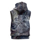 Egyptian Heh and Hauhet Sleeveless Hoodie Serpent Duo Design Cosmic Infinity and Eternal Balance Motif