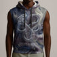 Egyptian Heh and Hauhet Sleeveless Hoodie Serpent Duo Design Cosmic Infinity and Eternal Balance Motif