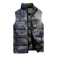 Egyptian Heh and Hauhet Sleeveless Puffer Jacket Serpent Duo Design Cosmic Infinity and Eternal Balance Motif