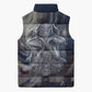 Egyptian Heh and Hauhet Sleeveless Puffer Jacket Serpent Duo Design Cosmic Infinity and Eternal Balance Motif