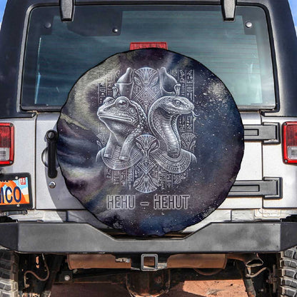 Egyptian Heh and Hauhet Spare Tire Cover Serpent Duo Design Cosmic Infinity and Eternal Balance Motif