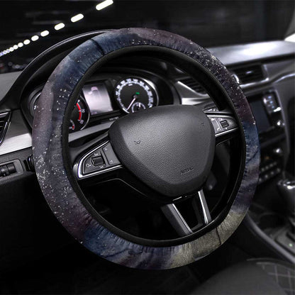 Egyptian Heh and Hauhet Steering Wheel Cover Serpent Duo Design Cosmic Infinity and Eternal Balance Motif