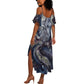 Egyptian Heh and Hauhet Summer Maxi Dress Serpent Duo Design Cosmic Infinity and Eternal Balance Motif