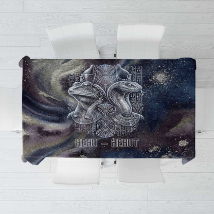 Egyptian Heh and Hauhet Tablecloth Serpent Duo Design Cosmic Infinity and Eternal Balance Motif