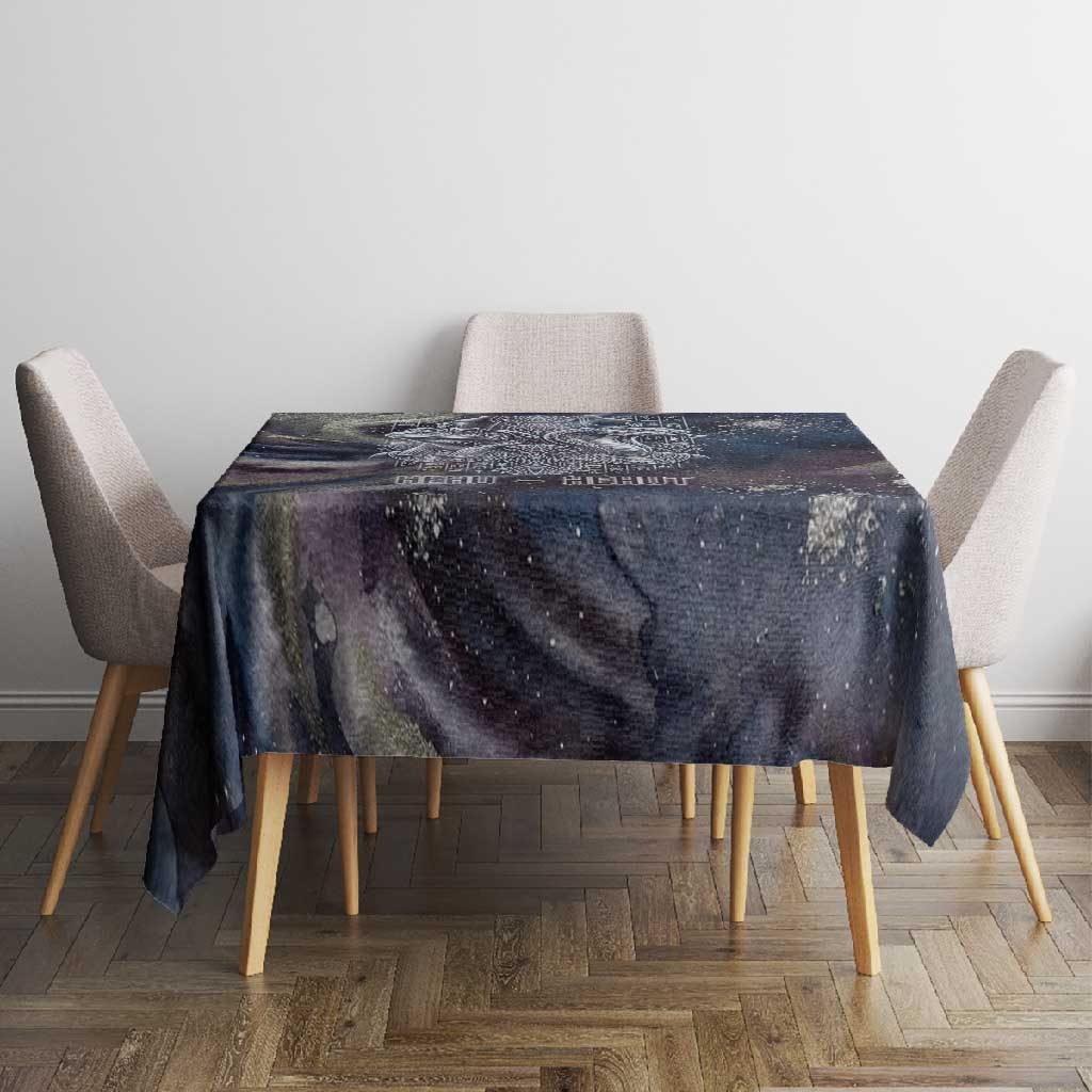 Egyptian Heh and Hauhet Tablecloth Serpent Duo Design Cosmic Infinity and Eternal Balance Motif