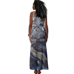 Egyptian Heh and Hauhet Tank Maxi Dress Serpent Duo Design Cosmic Infinity and Eternal Balance Motif