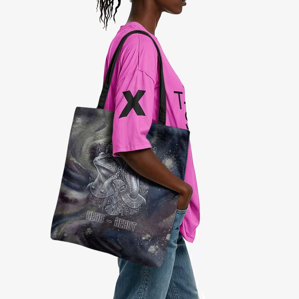 Egyptian Heh and Hauhet Tote Bag Serpent Duo Design Cosmic Infinity and Eternal Balance Motif