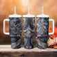 Egyptian Heh and Hauhet Tumbler With Handle Serpent Duo Design Cosmic Infinity and Eternal Balance Motif