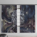 Egyptian Heh and Hauhet Window Curtain Serpent Duo Design Cosmic Infinity and Eternal Balance Motif