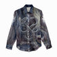 Egyptian Heh and Hauhet Women Casual Shirt Serpent Duo Design Cosmic Infinity and Eternal Balance Motif