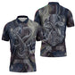 Egyptian Heh and Hauhet Zipper Polo Shirt Serpent Duo Design Cosmic Infinity and Eternal Balance Motif
