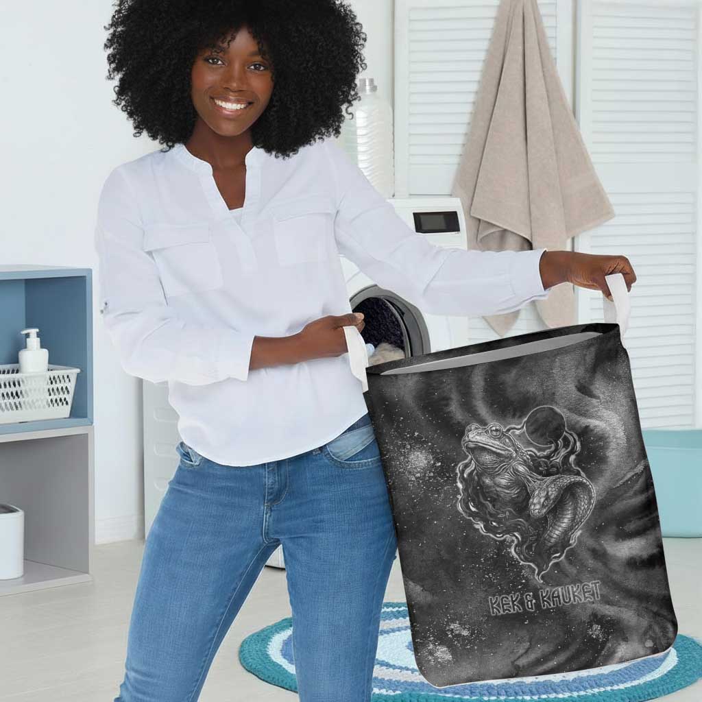 Kek and Kauket Egyptian Laundry Basket Primordial Darkness Design Cosmic Frogs and Serpents