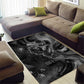 Kek and Kauket Egyptian Area Rug Primordial Darkness Design Cosmic Frogs and Serpents