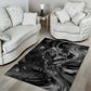 Kek and Kauket Egyptian Area Rug Primordial Darkness Design Cosmic Frogs and Serpents