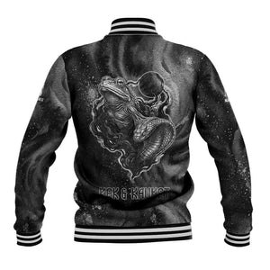 Kek and Kauket Egyptian Baseball Jacket Primordial Darkness Design Cosmic Frogs and Serpents