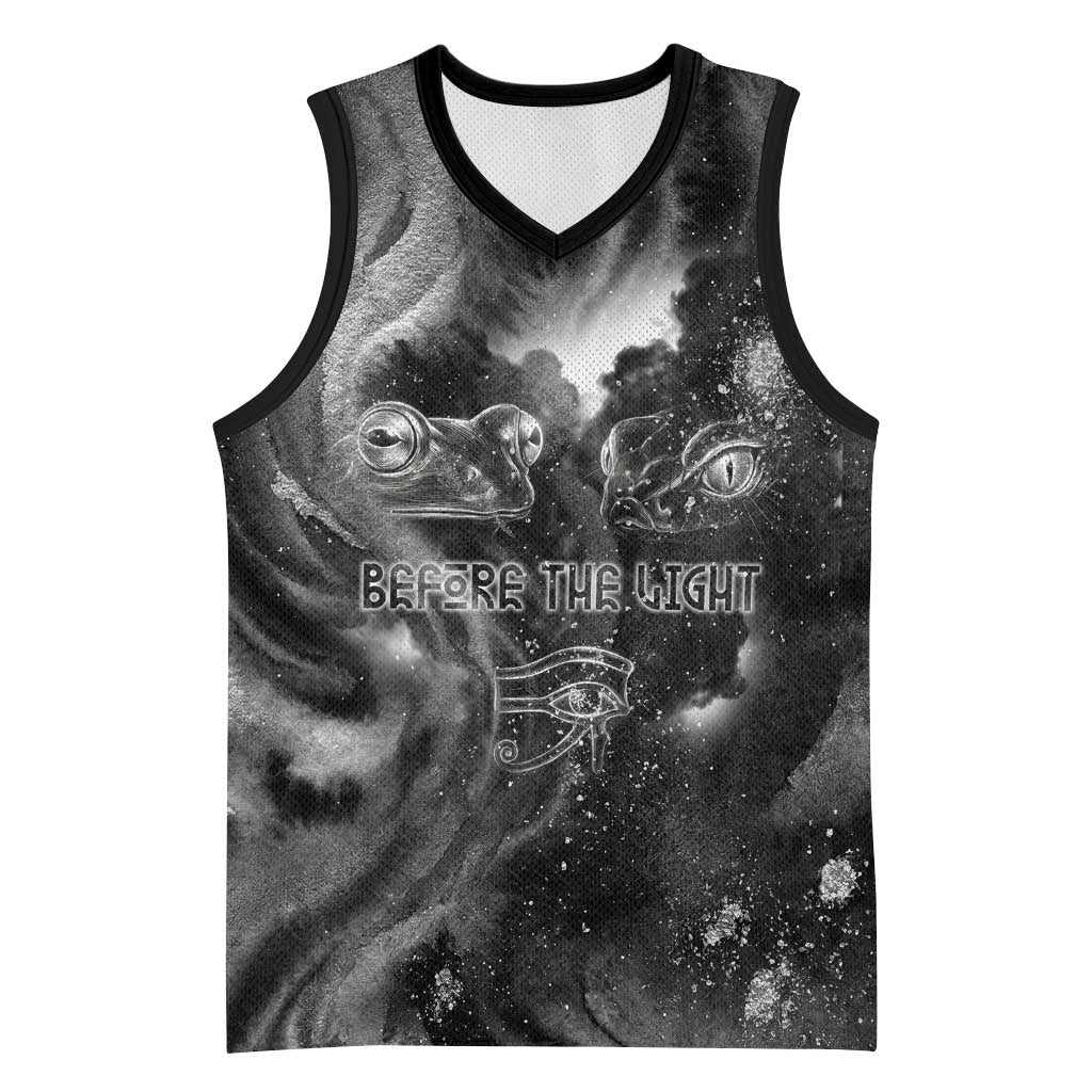 Kek and Kauket Egyptian Basketball Jersey Primordial Darkness Design Cosmic Frogs and Serpents