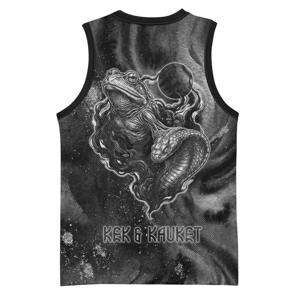 Kek and Kauket Egyptian Basketball Jersey Primordial Darkness Design Cosmic Frogs and Serpents