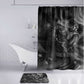 Kek and Kauket Egyptian Bathroom Set Primordial Darkness Design Cosmic Frogs and Serpents