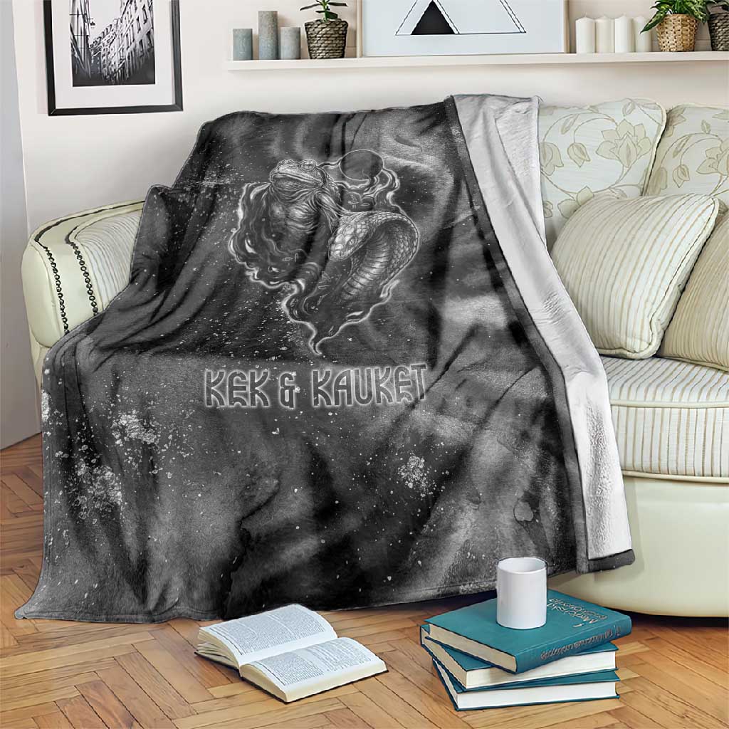 Kek and Kauket Egyptian Blanket Primordial Darkness Design Cosmic Frogs and Serpents