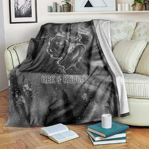 Kek and Kauket Egyptian Blanket Primordial Darkness Design Cosmic Frogs and Serpents