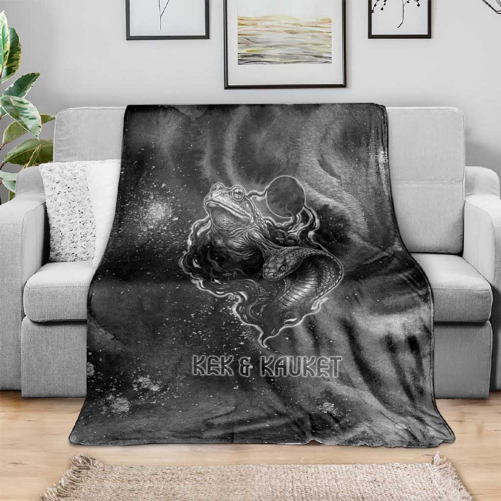 Kek and Kauket Egyptian Blanket Primordial Darkness Design Cosmic Frogs and Serpents