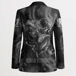Kek and Kauket Egyptian Blazer Primordial Darkness Design Cosmic Frogs and Serpents