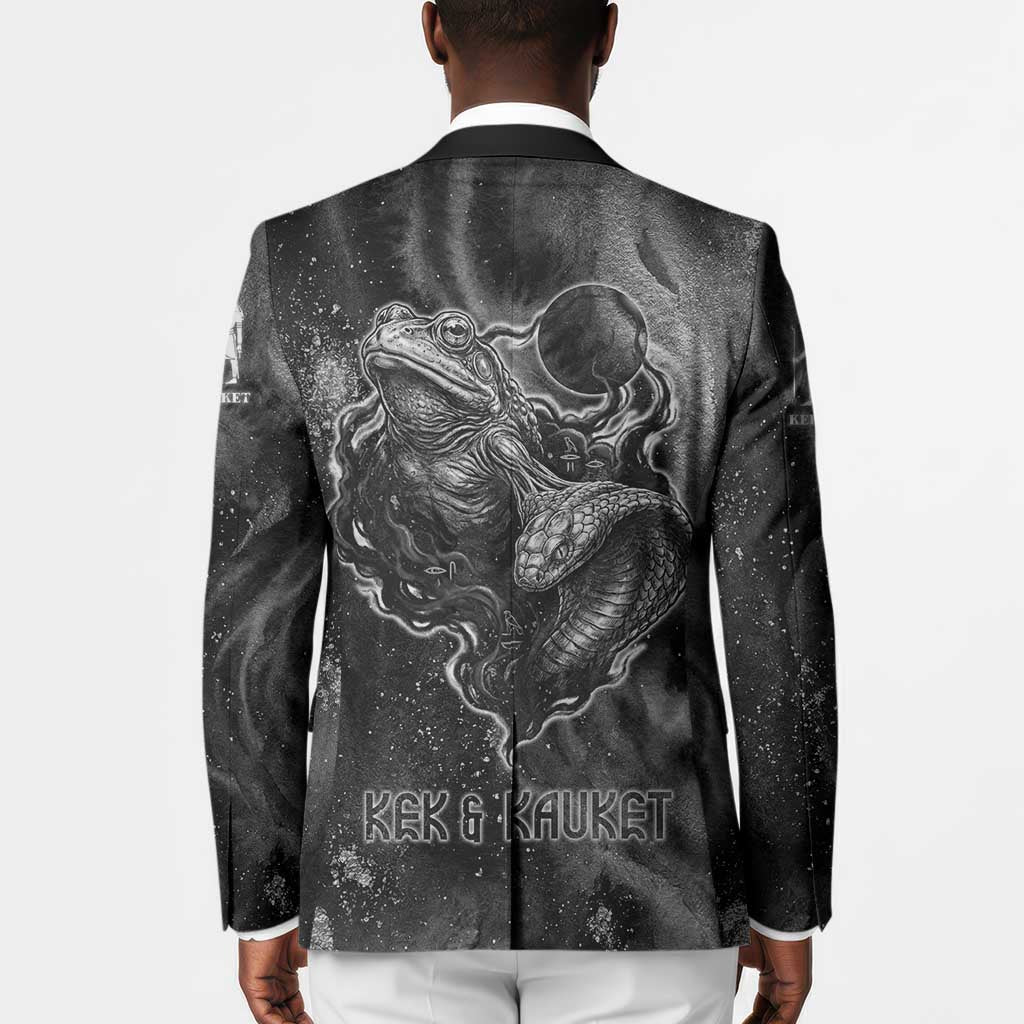 Kek and Kauket Egyptian Blazer Primordial Darkness Design Cosmic Frogs and Serpents