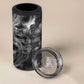 Kek and Kauket Egyptian 4 in 1 Can Cooler Tumbler Primordial Darkness Design Cosmic Frogs and Serpents