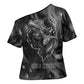 Kek and Kauket Egyptian Cross Shoulder Shirt Primordial Darkness Design Cosmic Frogs and Serpents