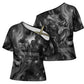 Kek and Kauket Egyptian Cross Shoulder Shirt Primordial Darkness Design Cosmic Frogs and Serpents