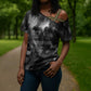 Kek and Kauket Egyptian Cross Shoulder Shirt Primordial Darkness Design Cosmic Frogs and Serpents