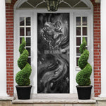 Kek and Kauket Egyptian Door Cover Primordial Darkness Design Cosmic Frogs and Serpents