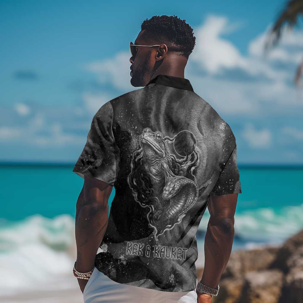 Kek and Kauket Egyptian Hawaiian Shirt Primordial Darkness Design Cosmic Frogs and Serpents