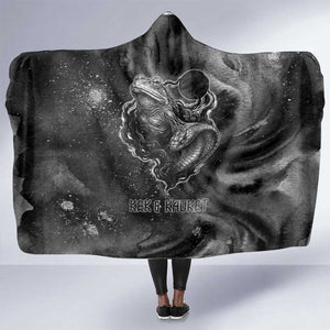 Kek and Kauket Egyptian Hooded Blanket Primordial Darkness Design Cosmic Frogs and Serpents