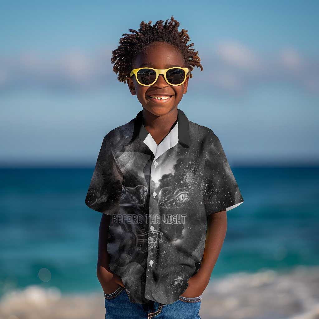 Kek and Kauket Egyptian Kid Hawaiian Shirt Primordial Darkness Design Cosmic Frogs and Serpents